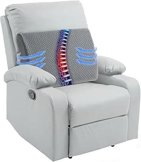HOMBYS Lumbar Support Pillow for Recliner Chair, Memory Foam Back Support Cushion for Elderly,Extra Large Lumbar Support Pillow,Thick Backrest for Home Reading (Grey, 20“x13.5"x5")