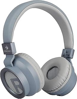 Zeb-Bang Wireless Bluetooth Over The Ear Headphone with Mic and and Playback time 16 hrs (Blue)