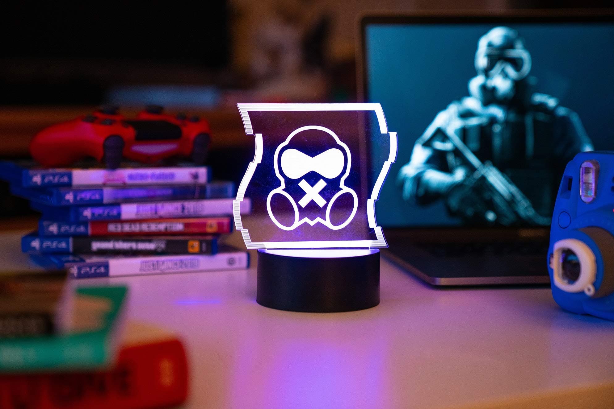 Six Siege LED Lamp - Mute Operator - Home Decor Light for Gaming Den of Rainbow Six Siege Players and Cosplayers