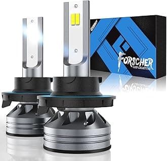 Upgraded 9008 Lights Bulb, 1:1 Mini Size No Adapter Required H13 Lights Super Brightness, 6500K White Fog Light Bulbs with Cooling Fan,60000Hrs Extended Lifespan, IP68 Waterproof, Pack of 2