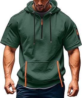 YLDBWDX Hoodies for Men Quarter Zip Hoodie Lightweight Sweatshirt Pullover Oversized Hooded Tshirts with Pocket