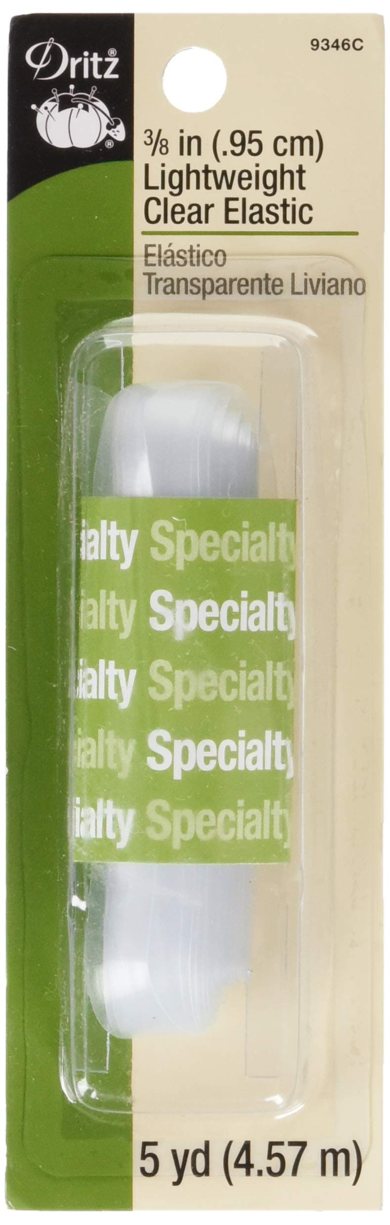 Dritz 9346C Lightweight Elastic, Clear, 3/8-Inch by 5-Yard