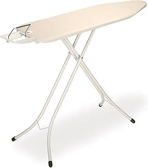Size B Ironing Board (49x15 in) 7 Height Options, Adjustable Steam Iron Rest Holder (Ecru) Non-Slip Feet, Anti-Collapse Child Locks