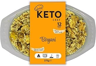 Instant Chilled Meals - Konjac Vegan & Low Calorie, High in Protein, Microwavable Meal | Ready to Eat Meal Pack of 4 (370g) (Biryani)
