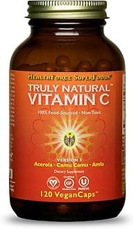 Truly Natural Vitamin C - Immune Support Supplement with Camu Camu Berry - Vitamin C Supplement for Immune Health - Vegan, Non-GMO - 120 Vegan Caps, 15 Servings