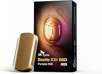 Beetle X31 1TB Portable SSD with DRAM, up to 1050MB/s, USB 3.2 Gen2, External Hard Drive Compatible with PC, Mac, Laptop, PS5 (Champagne Gold)