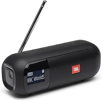 JBL Tuner 2 Portable Radio, Bluetooth Speaker with DAB and FM Radio, 12 Hours of Wireless Music, Black
