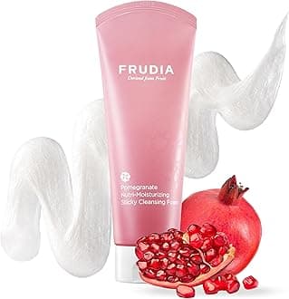 FRUDIA Pomegranate Nourishing & Moisturizing Cleansing Foam. Pomegranate Extract with Polyphenols. Antioxidant Properties. Removes Makeup and Impurities. Soothing and Hydrating.