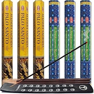Palo Santo Frankincense & Myrrh Incense Sticks & Holder Bundle Variety Pack from Hem Trumiri Insense Insence