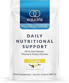 Daily Nutritional Support, All-in-One Multivitamin Meal Replacement, Pure Vanilla Flavor, 15G Plant Protein, Supports Overall Wellness Including Energy, Digestion, & Skin, 14 Servings