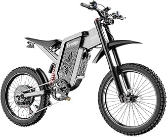 Freego Electric Motorcycle Bike for Adults Teen, X2 Electric Dirt Bike 6000W(Peak) Motor 60V/30Ah Removable Battery, 50MPH Off Road Electric Mountain Bike, 19" x2 MTB Tire Full Suspension
