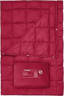 Ultralight Camping Blanket, Packable Down Alternative Puffy Wearable Blankets Weatherproof Warm Package Quilt with Snap Buttons for Outdoor Hiking Travel Picnic Stadium (78.7" L x 56.7" W)