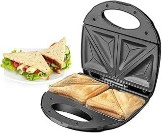 Sandwich Maker 2 Slice Sandwich Toaster Machine Non-Stick Easy Clean 750W Triangle cooking, Non-stick coating plate