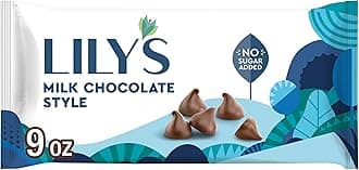 LILY'S Milk Chocolate Style No Sugar Added, Baking Chips Bag, 9 oz