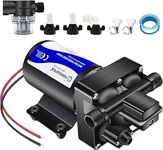 Tdrsuper Water Pressure Booster Pump, 12V DC Water Diaphragm Pump, 5GPM 70PSI...