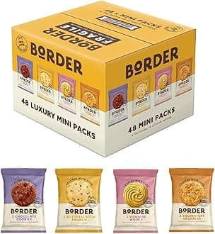 Borders Biscuits 48 Mini Mixed Flavour Cookies Assortment - Contains 4 Flavours