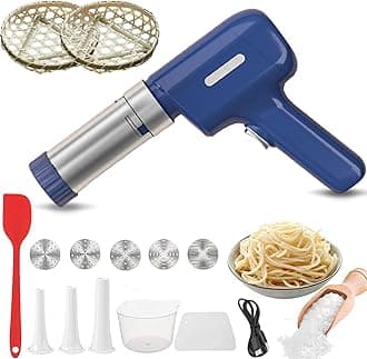 Idiyappam Maker Electric, Automatic Idiyappam, Noodle, Murukku, Farsan Sev, Pasta Maker, Handheld electric pasta maker, 5-in-1 Cordless pasta maker for kitchen (Blue)