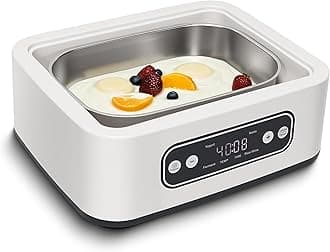 1.7-Quart Yogurt Maker with Adjust Temp(21°C-48°C/70°F-118°F) & Time(1-99h),304 Steel Inner Pot,PP Lid BPA-free, Celsius Increment,Real-Time Countdown LED Display