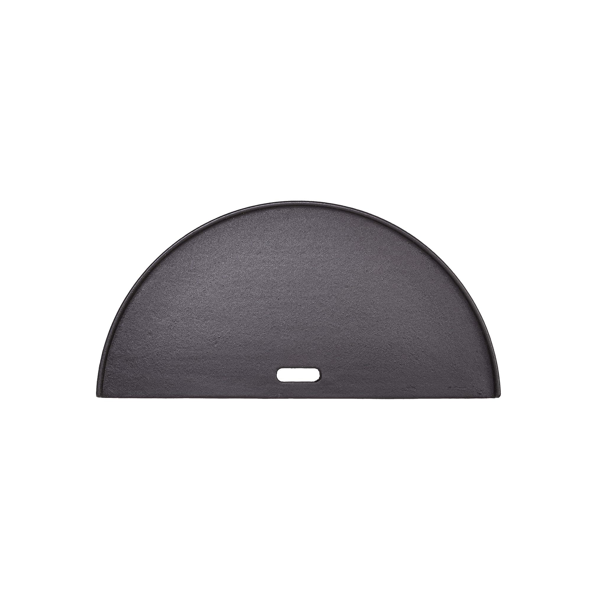 Kamado Joe Half-Moon Cast Iron Reversible Flat-Top Griddle with Smooth and Ribbed Surface for Classic Joe Charcoal Grill and Smokers in Black, Model KJ-HCIGRIDDLE