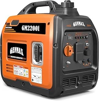 GENMAX Portable Generator,2200W Ultra-Quiet Gas Engine, EPA Compliant, Eco-Mode Feature, Ultra Lightweight for Backup Home Use & Camping (GM2200i)