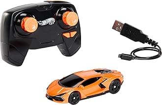 RC Toy Car, Remote-Control Lamborghini Revuelto in 1:64 Scale, Recharge with USB Cable, Races & Stunts On- and Off-Track with Turbo Boost