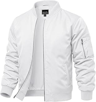 Men's Bomber Jacket Lightweight Fall Winter Casual Windbreaker Full Zip Outwear Coat