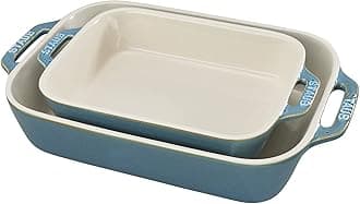 Staub 40511-924 Ceramics Rectangular Baking Dish Set, 2-piece, Rustic Turquoise