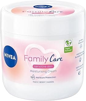 NIVEA Almond, Family Care Sensitive Moisturising Cream, Body Cream for Dry Skin, Sensitive Skin Moisturiser with Natural Almond Oil, Suitable for the Whole Family, 450 ml (Pack of 1)