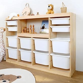 LITFAD Wooden Closed Back Bookshelf Freestanding Bookcase Modern Display Cabinet Shelf with Drawers Toy Storage Cabinet for Bedroom, Living Room - 61" L x 12" W x 39" H White