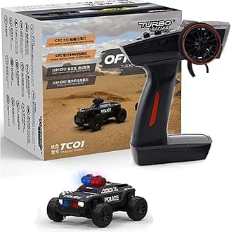 Turbo Racing 1:76 Scale Drift RC Car with Gyro Mini Full Proportional RTR 2.4GHZ Remote Control with 2 Replaceable Body Shell (C82 Black-Monster)