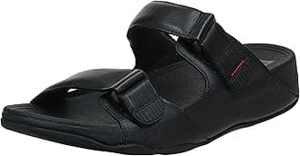 FitFlopMen's Gogh Moc Slide In Leather Sandals, Dark Tan, 43 EU