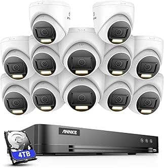 ANNKE 8MP CCTV Camera Systems, 16 Channel H.265+ DVR, 4K CCTV System with 4TB Security Hard Drive, 12 × 8MP Security Turret Camera Outdoor, Smart Human/Vehicle Detection, Night Vision