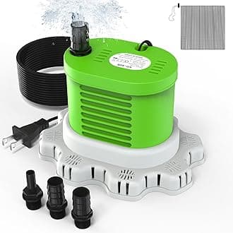 AgiiMan Pool Cover Pump Above Ground - 850 GPH Submersible Water Pump for Pool Draining, Portable Small Sump Pumps with 16' Drainage Hose and 25' Power Cord, 3 Adapters, Green