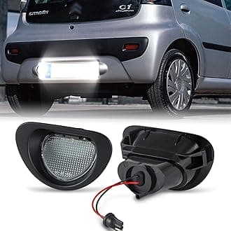 2 x LED Number License Plate Light for CITROEN C1, LED Number Plate Light Lamp for Peugeot 107, Canbus Design Error Free Led License Plate Light