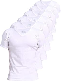 Men's Undershirts 100 Percent Cotton Underclothing Comfy V-Neck T-Shirts (4-Pack/6-Pack)