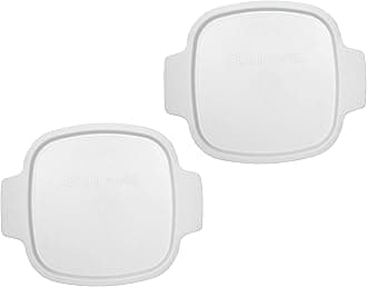 CorningWare Stovetop A-1-PC 1.5 Quart Square White Plastic Lid - 2 Pack