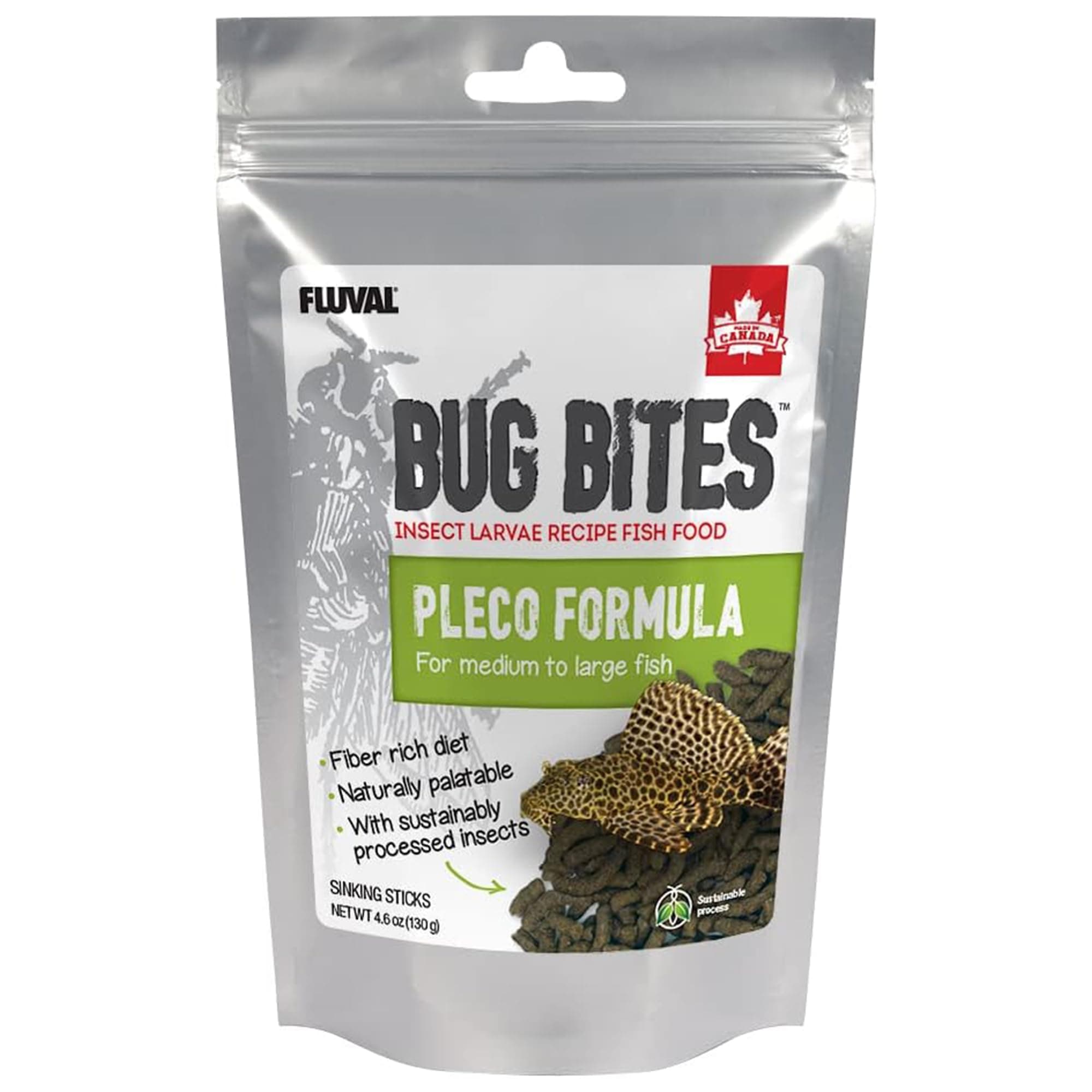 Bug Bites Bottom Feeder Fish Food, Sticks for Medium to Large Sized Fish, 4.59 oz., A6587