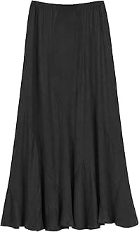 Urban CoCoWomen's Vintage Elastic Waist A-Line Long Midi Skirt