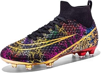 WEJIESSFootball Boots Men Cleats Soccer Shoes Professional Spikes Football Competition Shoes Boys' Soccer Shoes Lace Up Training Sneakers