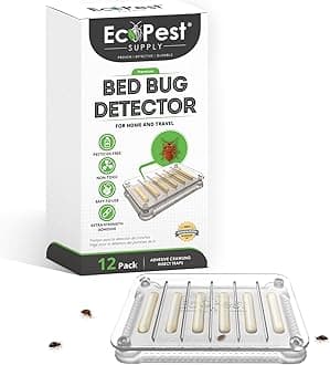 Bed Bug Detector – 12 Pack | Early Detection Bed Bug Trap, Monitor, and Detector for Home and Travel | Indoor Pest Control Traps for Bedbugs