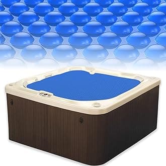 Hot Tub Cover Spa Cover, 16-mil 6 x 6 Foot Square Solar Pool Cover Heavy-Duty Heat Retaining Solar Blanket Cover for Spa Hot Tub