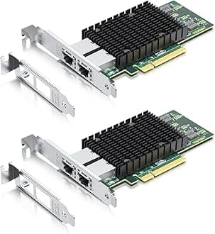10Gb Dual RJ45 Port Network Card with X540 Controller, PCIe Ethernet LAN Adapter for Windows/Linux/ESX Servers, Compare to Intel X540-T2, 2-Pack