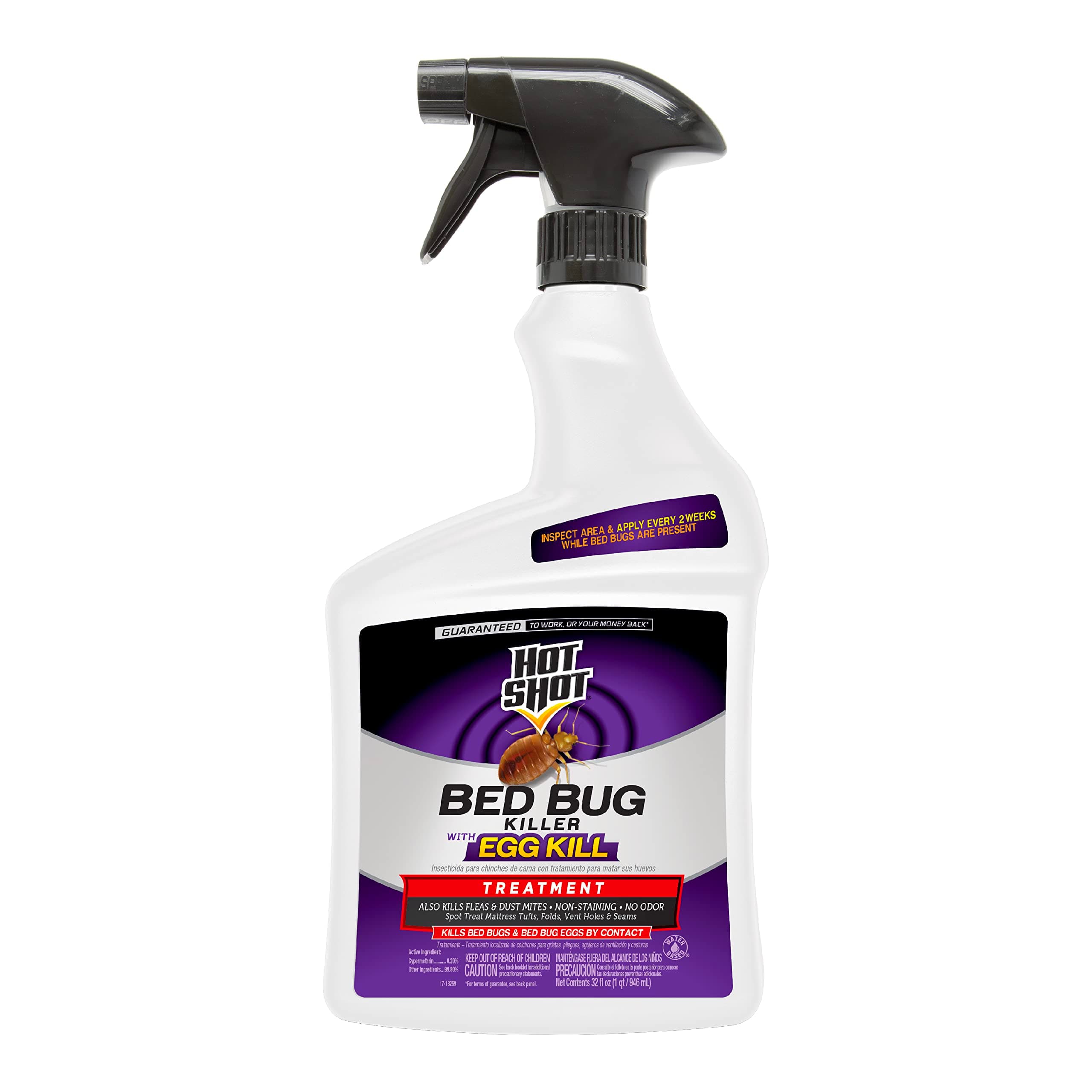 Ready-to-Use Bed Bug Killer Spray, Kills Bed Bugs and Bed Bug Eggs, Kills Fleas and Dust Mites, 32 Ounce