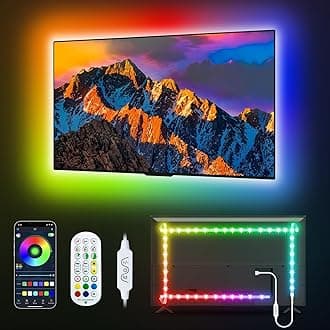 Led Strip Lights TV RGBIC LED Strips Color Changing Lights Synchronously Music Sync Built-in Mic for Bedroom Room