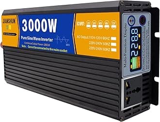 3000W 4000W 5000W 6000W 8000W Pure Sine Wave Inverter Dc 12V 24V 48V to Ac 110V 220V Solar Inverter Converters Voltage Transformer for Home,Rv,Truck,Off-Grid Solar,3000W-12Vto220V