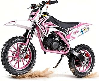49cc Dirt Bike for Adults & Kids-Kids Dirt Bike 2-Stroke Gas Powered Off Road Motorcycle Mini Bikes for Uphill and Off-Road Conditions Pull Start motos para niños