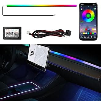 Dreamcolor Interior Car Lights Strips 55-inch, Tesla Model 3 Model Y Interior car Lights, RGB Neon Light Kits with APP Control, Tesla Ambient Lighting Accessories