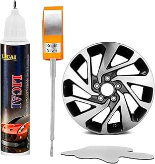 Bright Rim Touch Up Paint - Car Wheel Scratch Repair Pen, Quick & Easy Universal Silver Wheel Paint