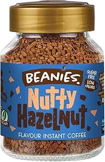 Beanies Flavour Instant Coffee -Nutty Hazelnut Instant Flavored Coffee, 50g Jar