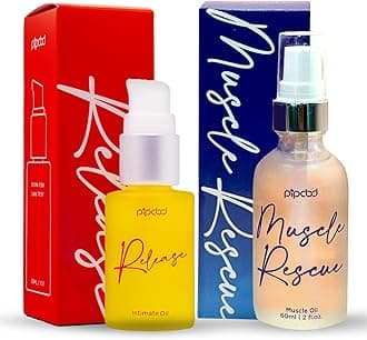 Release Intimate Arousal Oil & Rescue Massage Oil Bundle - Infused with Golden Jojoba, Sweet Almond & Hemp - Enhances Sensation, Relieves Muscle Tension & Promotes Relaxation- Vegan,Non-GMO| 1x2 Fl Oz